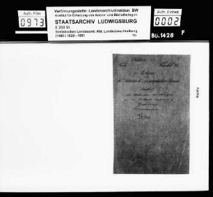 Grundkataster, Viehbesitz, Umgeld und Akzise im Oberamt
