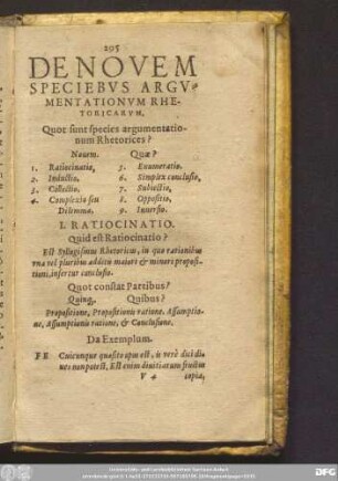 De Novem Speciebus Argumentationum Rhetoricarum.