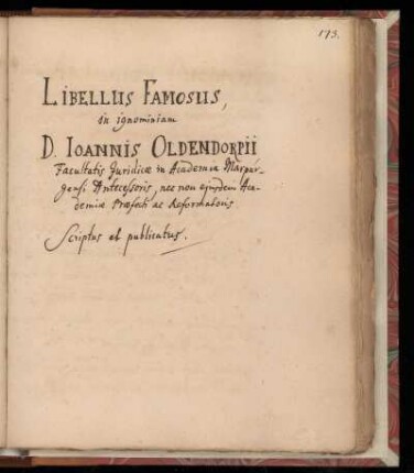 Libellus Famosus in ignominiam Ioannis Oldendorpii
