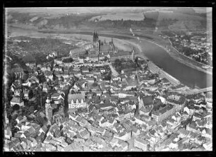 Meißen mit Dom und Albrechtsburg, Luftbild