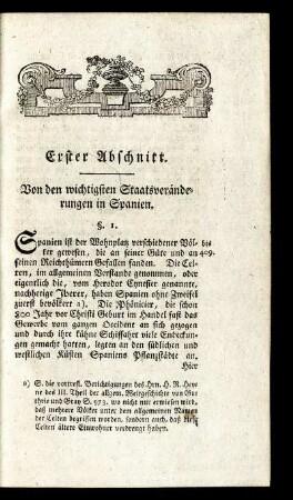 Erster Abschnitt. Von den wichtigsten Staatsveränderungen in Spanien.