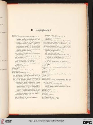 II: Geographisches