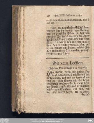 Die XCIII. Lection. Gehalten Donnerstags d. 23. Aug. 1725.