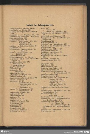 Inhalt in Schlagworten