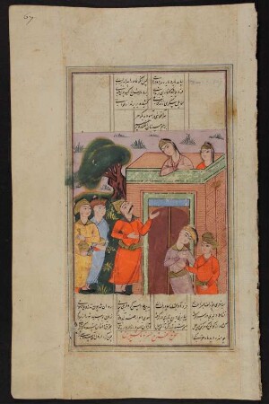 Ḫusrau vor dem Schloss Šīrīns