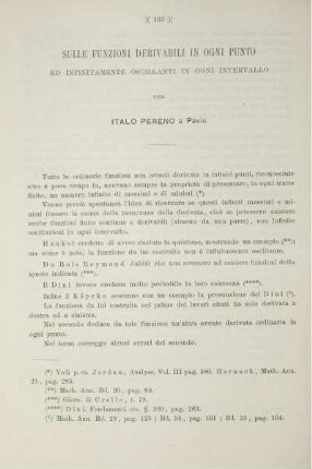 Sulle Funzioni Derivabili in Ogni Punto.
