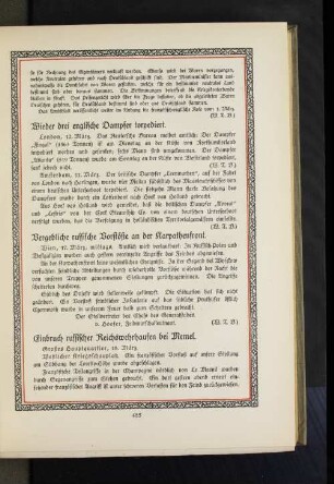 Wieder drei englische Dampfer torpediert.