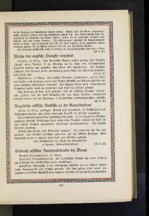 Wieder drei englische Dampfer torpediert.