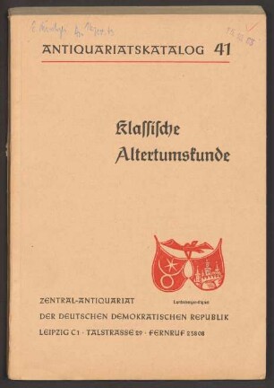 Nr. 41: Klassische Altertumskunde