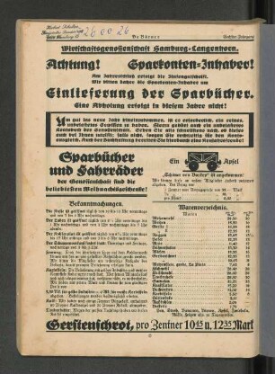 Warenverzeichnis.