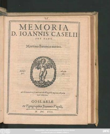 Memoria D. Joannis Caselii : Tu Pany