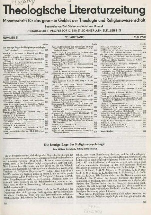 321-327 Die heutige Lage der Religionspsychologie