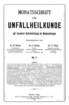 No. 7. Berlin, 20 Juli 1895. II. Jahrgang.