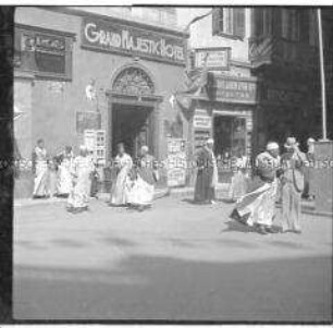 Belebtes Geschäftsviertel in Casablanca, Marokko