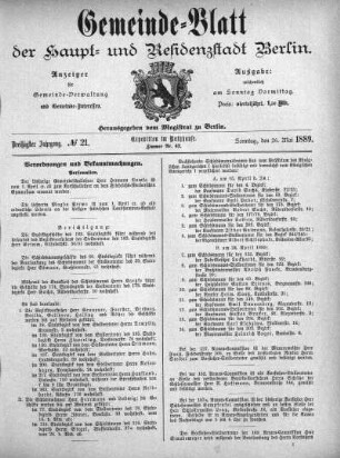 1889,21: No. 21, 26. Mai 1889