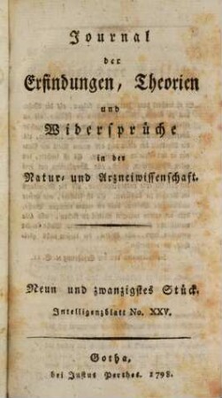 Journal der Erfindungen, Theorien und Widersprüche in der Natur- und Arzneiwissenschaft : hrsg. von Freunden d. Wahrheit u. Freimüthigkeit, 8. 1800