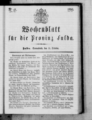Nr. 41, Ausgabe vom 11. Oktober 1856