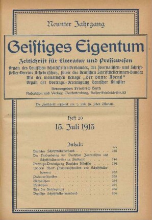 Heft 20 (15. Juli 1913)