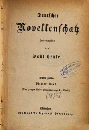 Deutscher Novellenschatz, 22 = 4. Serie, Bd. 4. Eure Wege sind nicht meine Wege : Erzählungen aus der Frauenwelt