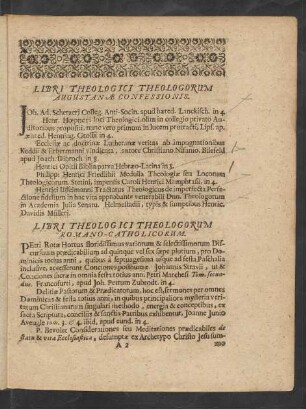Libri Theologici Theologorum Augustanae Confessionis.