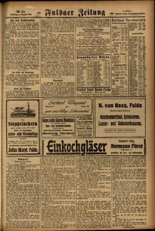 Zweite Ausgabe vom Samstag, den 02. August 1924.