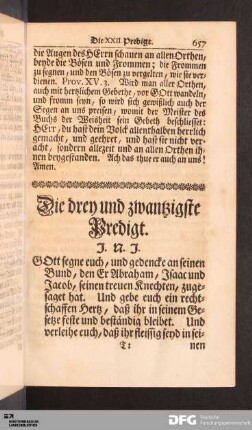 Die drey und zwantzigste Predigt.