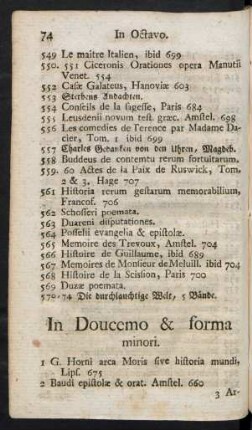 In Doucemo & forma minori.