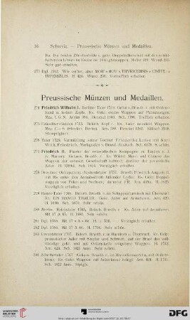 Preussische Münzen und Medaillen (Nr. 274-363)