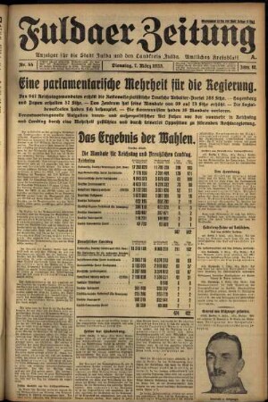 Ausgabe vom Dienstag, den 07. März 1933.