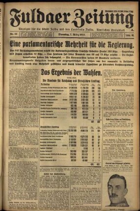 Ausgabe vom Dienstag, den 07. März 1933.
