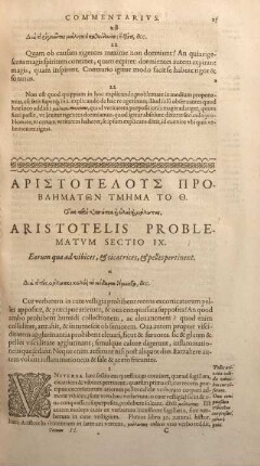 Aristotelis Problematum Sectio IX.