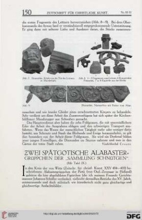 Zwei spätgotische Alabastergrüppchen der "Sammlung Schnütgen"