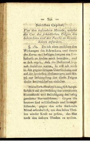 Sechstes Capitel. Von den besondern Mitteln, welche die Cur der schädlichen Folgen des Schreckens und der Furcht in Krankheiten erfordert.