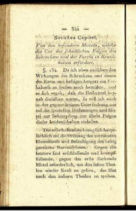 Sechstes Capitel. Von den besondern Mitteln, welche die Cur der schädlichen Folgen des Schreckens und der Furcht in Krankheiten erfordert.