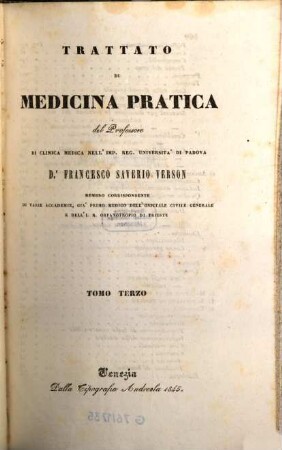 Trattato di medicina pratica, 3