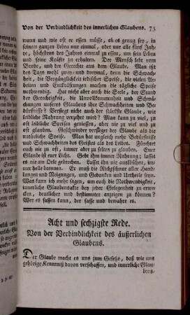 LXVIII. Rede. Von der Verbindlichkeit des äußerlichen Glaubens