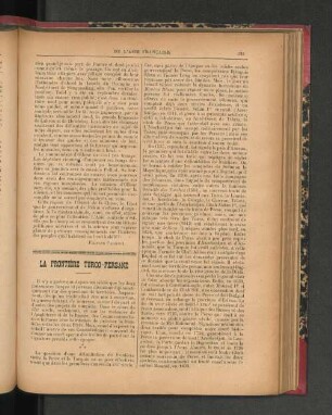 La Frontière Turco-Persane.