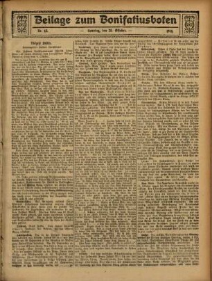 Ausgabe vom Sonntag, den 25. Oktober 1914.