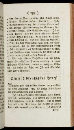 Ein und dreyßigster Brief. - Fünf und dreyßigster Brief.