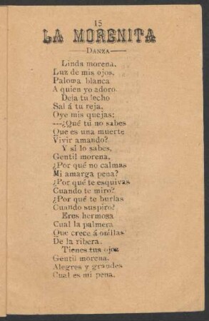 La Morenita : Danza