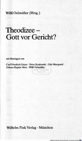 Theodizee - Gott vor Gericht?