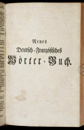 Neues Deutsch-Französisches Wörter-Buch.