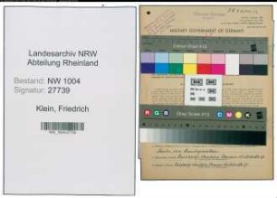 Entnazifizierung Friedrich Klein , geb. 19.07.1903 (Pfoertner)