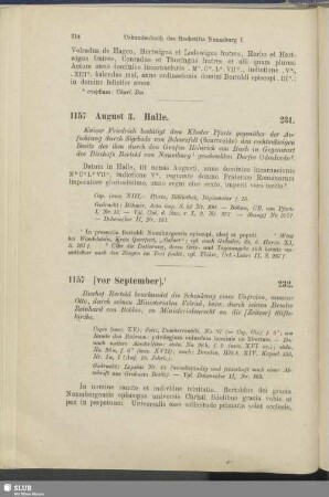 232. 1157, [vor September]