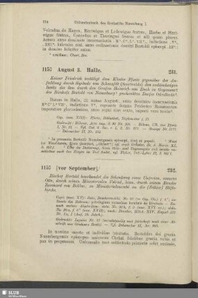 232. 1157, [vor September]