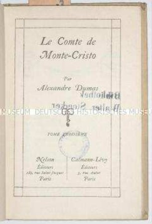 Der Graf von Monte Christo von Alexandre Dumas in französischer Sprache (Band 3)