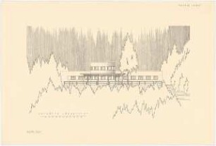 Skihütte Monatskonkurrenz November 1930: Aufriss Südansicht; Maßstabsleiste