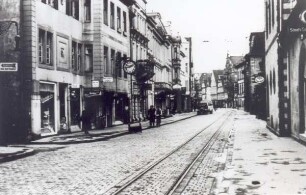 Lange Straße. Detmold. Blick von der Kreuzung Rosental Richtung Marktplatz. Aufnahmedatum unbekannt