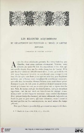 4. Pér. 1.1909: Les récentes acquisitions du département des peintures au Musée du Louvre (1907 - 1908), 3
