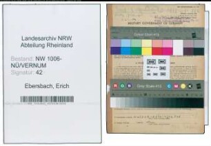Entnazifizierung Erich Ebersbach , geb. 23.05.1905 (Landwirt)